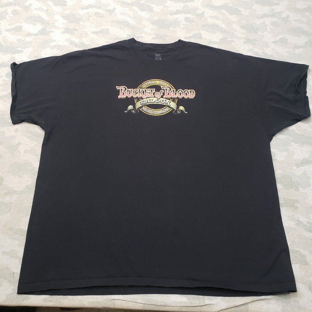 Bucket Of Blood Fruit of the Loom Shirt Mens 4XL Black Short Sleeve Saloon